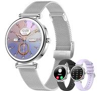 Betatree Montre Connectée Femme avec Appel Bluetooth, 1,27" Smartwatch Cardiofrequencemetre Cycle Menstruel SpO2 Suivi Sommeil, 120+ Modes Sport IP67 Podometre Montre Sport pour Android iOS Argenté