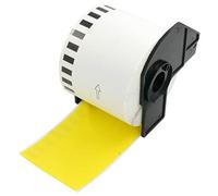 BETCKEY - 1 DK-22205 Rouleau de Papier Continu Compatible avec Brother, 62mm x 30.48m, 1 Étiquettes Couleur Jaune pour Imprimantes d'Étiquettes QL Brother