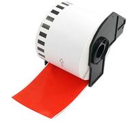 BETCKEY - 1 DK-22205 Rouleau de Papier Continu Compatible avec Brother, 62mm x 30.48m, 1 Étiquettes Couleur Rouge pour Imprimantes d'Étiquettes QL Brother