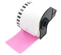 BETCKEY - 1 DK-22205 Rouleau de Papier Continu Compatible avec Brother, 62mm x 30.48m, 1 Étiquettes Couleur Rose pour Imprimantes d'Étiquettes QL Brother