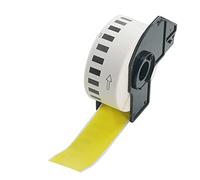 BETCKEY - 1 DK-22210 Rouleau de Papier Continu Compatible avec Brother, 29mm x 30.48m, 1 Étiquettes Couleur Jaune pour Imprimantes d'Étiquettes QL Brother