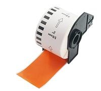 BETCKEY - 1 DK-22223 Rouleau de Papier Continu Compatible avec Brother, 50mm x 30.48m, 1 Étiquettes Couleur Orange pour Imprimantes d'Étiquettes QL Brother