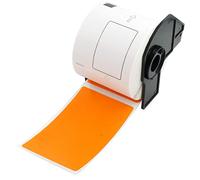BETCKEY - 1 Rouleau DK-11202 Étiquettes de Transport Compatible avec Brother, 62mm x 100mm, 300 Étiquettes Couleur Orange pour Imprimantes d'Étiquettes QL Brother