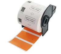 BETCKEY - 1 Rouleau DK-11209 Petites Étiquettes d'Adresse Compatible avec Brother, 62mm x 29mm, 800 Étiquettes Couleur Orange pour Imprimantes d'Étiquettes QL Brother
