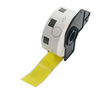 BETCKEY - 1 Rouleau DK-11218 Étiquettes Rondes Compatible avec Brother, Φ24mm Round, 1000 Étiquettes Couleur Jaune pour Imprimantes d'Étiquettes QL Brother