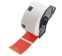 BETCKEY - 1 Rouleau DK-11220 Étiquettes Papier Thermique Compatible avec Brother, 39mm x 48mm, 620 Étiquettes Couleur Rouge pour Imprimantes d'Étiquettes QL Brother