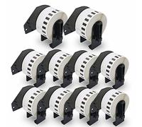 BETCKEY - 10 DK-22211 Rouleau de Film Résistant Continu Compatible avec Brother, 29mm x 15.24m, 10 Étiquettes pour Imprimantes d'Étiquettes QL Brother