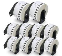 BETCKEY - 10 DK-22225 Rouleau de Papier Continu Compatible avec Brother, 38mm x 30.48m, 10 Étiquettes pour Imprimantes d'Étiquettes QL Brother