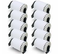 BETCKEY - 10 DK-22243 Rouleau de Étiquettes d'Expédition Continu Compatible avec Brother, 102mm x 30.48m, 10 Étiquettes pour Imprimantes d'Étiquettes QL Brother