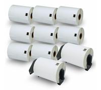 BETCKEY - 10 rouleaux d'étiquettes d'expédition DK-11247 compatibles avec Brother, 103mm x 164mm, 1800 étiquettes pour les imprimantes Brother QL (2 porte-étiquettes réutilisables)