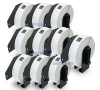 BETCKEY - 10 Rouleaux DK-11203 Étiquettes de Dossier de Fichiers Compatible avec Brother, 17mm x 87mm, 3000 Étiquettes pour Imprimantes d'Étiquettes QL Brother