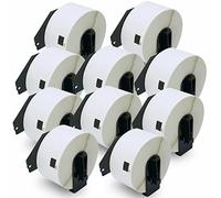 BETCKEY - 10 Rouleaux DK-11208 Grandes Étiquettes d'Adresse Compatible avec Brother, 38mm x 90mm, 4000 Étiquettes pour Imprimantes d'Étiquettes QL Brother