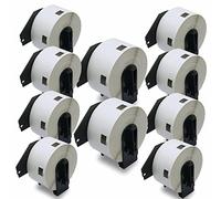 BETCKEY - 10 Rouleaux DK-11220 Étiquettes Papier Thermique Compatible avec Brother, 39mm x 48mm, 6200 Étiquettes pour Imprimantes d'Étiquettes QL Brother