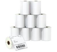 BETCKEY - 102mm x 152mm(4 in x 6 in) Perforées Étiquettes Thermiques pour Expédition Vierges Compatible avec les imprimantes Zebra et autres [10 Rouleaux/2500 Étiquettes]