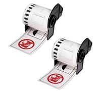 BETCKEY - 2 DK-22251 Rouleau de Papier Continu Compatible avec Brother, 62mm x 15.24m, 2 Étiquettes pour Imprimantes d'Étiquettes QL Brother