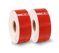 BETCKEY - 2 Rouleaux 99010 Étiquette couleur Compatible avec DYMO S0722370, 28mm x 89mm, 700 Étiquettes d'Adresse(Rouge) Pour DYMO LabelWriter 450, 4XL, NON Pour 550 ou 5XL