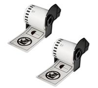 BETCKEY - 2 Rouleaux DK-22113 Film Résistant Ruban Adhésif Compatible avec Brother, 62mm x 15.24m, 2 Étiquettes pour Imprimantes d'Étiquettes QL Brother