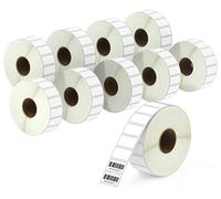 BETCKEY - 25mm x 13mm(1 in x 0,5 in) Perforées Petites Étiquettes Thermiques Compatible avec les imprimantes Zebra et autres [10 Rouleaux/24300 Étiquettes]