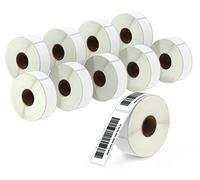 BETCKEY - 25mm x 76mm(1 in x 3 in) Perforées Étiquettes Thermiques pour Code-Barres et Adresse Compatible avec les imprimantes Zebra et autres [10 Rouleaux/5200 Étiquettes]