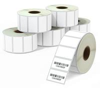 BETCKEY - 38mm x 22mm(1,5 in x 0,85 in) Perforées Étiquettes Thermiques Polyvalentes Compatible avec les imprimantes Zebra et autres [6 Rouleaux/9000 Étiquettes]