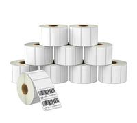 BETCKEY - 57mm x 25mm(2,25 in x 1 in) Perforées Étiquettes Thermiques pour Dossiers et Usage Multiple Compatible avec les imprimantes Zebra et autres [10 Rouleaux/15000 Étiquettes]