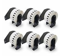 BETCKEY - 6 DK-22211 Rouleau de Film Résistant Continu Compatible avec Brother, 29mm x 15.24m, 6 Étiquettes pour Imprimantes d'Étiquettes QL Brother