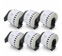 BETCKEY - 6 DK-22223 Rouleau de Papier Continu Compatible avec Brother, 50mm x 30.48m, 6 Étiquettes pour Imprimantes d'Étiquettes QL Brother
