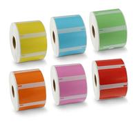 BETCKEY - 6 Rouleaux 11354 Étiquette couleur Compatible avec DYMO S0722540, 57mm x 32mm, 6000 Étiquettes Pour Dossier Suspendu(Lot de 6 Couleurs) Pour DYMO LabelWriter 450, 4XL, NON Pour 550 ou 5XL