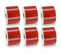 BETCKEY - 6 Rouleaux 11354 Étiquette couleur Compatible avec DYMO S0722540, 57mm x 32mm, 6000 Étiquettes Pour Dossier Suspendu(Rouge) Pour DYMO LabelWriter 450, 4XL, NON Pour 550 ou 5XL
