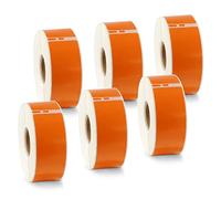 BETCKEY - 6 Rouleaux 99010 Étiquette couleur Compatible avec DYMO S0722370, 28mm x 89mm, 2100 Étiquettes d'Adresse(Orange) Pour DYMO LabelWriter 450, 4XL, NON Pour 550 ou 5XL