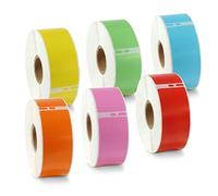 BETCKEY - 6 Rouleaux 99010 Étiquette couleur Compatible avec DYMO S0722370, 28mm x 89mm, 2100 Étiquettes d'Adresse(Lot de 6 Couleurs) Pour DYMO LabelWriter 450, 4XL, NON Pour 550 ou 5XL