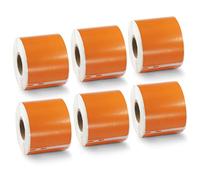 BETCKEY - 6 Rouleaux 99014 Étiquette couleur Compatible avec DYMO S0722430, 54mm x 101mm, 1440 Étiquettes de Transport(Orange) Pour DYMO LabelWriter 450, 4XL, NON Pour 550 ou 5XL
