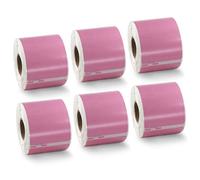 BETCKEY - 6 Rouleaux 99014 Étiquette couleur Compatible avec DYMO S0722430, 54mm x 101mm, 1440 Étiquettes de Transport(Rose) Pour DYMO LabelWriter 450, 4XL, NON Pour 550 ou 5XL