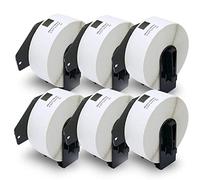BETCKEY - 6 Rouleaux DK-11201 Étiquettes d'Adresse Compatible avec Brother, 29mm x 90mm, 2400 Étiquettes Amovibles pour Imprimantes d'Étiquettes QL Brother