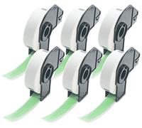 BETCKEY - 6 Rouleaux DK-11203 Étiquettes de Dossier de Fichiers Compatible avec Brother, 17mm x 87mm, 1800 Étiquettes Couleur Vert pour Imprimantes d'Étiquettes QL Brother