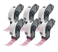 BETCKEY - 6 Rouleaux DK-11204 Étiquettes Multi - Usages Compatible avec Brother, 17mm x 54mm, 2400 Étiquettes Couleur Rose pour Imprimantes d'Étiquettes QL Brother