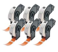 BETCKEY - 6 Rouleaux DK-11204 Étiquettes Multi - Usages Compatible avec Brother, 17mm x 54mm, 2400 Étiquettes Couleur Orange pour Imprimantes d'Étiquettes QL Brother