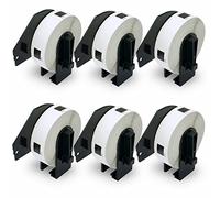 BETCKEY - 6 Rouleaux DK-11204 Étiquettes Multi - Usages Compatible avec Brother, 17mm x 54mm, 2400 Étiquettes Amovibles pour Imprimantes d'Étiquettes QL Brother