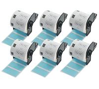 BETCKEY - 6 Rouleaux DK-11209 Petites Étiquettes d'Adresse Compatible avec Brother, 62mm x 29mm, 4800 Étiquettes Couleur Bleu pour Imprimantes d'Étiquettes QL Brother