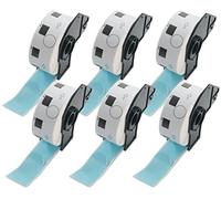 BETCKEY - 6 Rouleaux DK-11218 Étiquettes Rondes Compatible avec Brother, Φ24mm Round, 6000 Étiquettes Couleur Bleu pour Imprimantes d'Étiquettes QL Brother