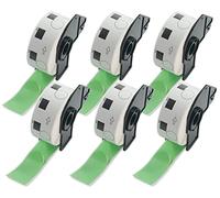 BETCKEY - 6 Rouleaux DK-11218 Étiquettes Rondes Compatible avec Brother, Φ24mm Round, 6000 Étiquettes Couleur Vert pour Imprimantes d'Étiquettes QL Brother