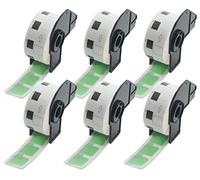 BETCKEY - 6 Rouleaux DK-11221 Étiquettes Carrées Compatible avec Brother, 23mm x 23mm, 6000 Étiquettes Couleur Vert pour Imprimantes d'Étiquettes QL Brother
