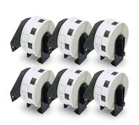 BETCKEY - 6 Rouleaux DK-11221 Étiquettes Carrées Compatible avec Brother, 23mm x 23mm, 6000 Étiquettes pour Imprimantes d'Étiquettes QL Brother