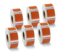 BETCKEY - 6 Rouleaux Étiquette couleur Compatible avec DYMO S0929120, 25mm x 25mm, 4500 Petites Étiquettes Polyvalentes(Orange) Pour DYMO LabelWriter 450, 4XL, NON Pour 550 ou 5XL