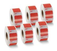 BETCKEY - 6 Rouleaux Étiquette couleur Compatible avec DYMO S0929120, 25mm x 25mm, 4500 Petites Étiquettes Polyvalentes(Rouge) Pour DYMO LabelWriter 450, 4XL, NON Pour 550 ou 5XL