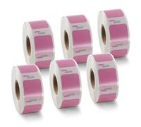 BETCKEY - 6 Rouleaux Étiquette couleur Compatible avec DYMO S0929120, 25mm x 25mm, 4500 Petites Étiquettes Polyvalentes(Rose) Pour DYMO LabelWriter 450, 4XL, NON Pour 550 ou 5XL
