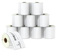 BETCKEY - 76mm x 127mm(3 in x 5 in) Perforées Étiquettes Thermiques pour Expédition et Usage Multiple de Grande Taille Compatible avec les imprimantes Zebra et autres [10 Rouleaux/3500 Étiquettes]
