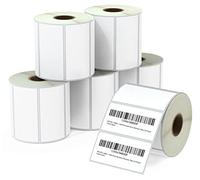 BETCKEY - 76mm x 38mm(3 in x 1,5 in) Perforées Étiquettes Thermiques pour Code-Barres, Expédition et Adresse Compatible avec les imprimantes Zebra et autres [6 Rouleaux/5700 Étiquettes]