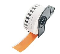 BETCKEY - Étiquettes Colorés Compatible avec Brother DK 22214, 12mm x 30,48m, Rouleau de Papier Continu Blanc - 1 Rouleau, Orange