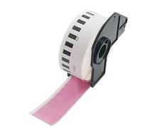 BETCKEY - Étiquettes Colorés Compatible avec Brother DK 22214, 12mm x 30,48m, Rouleau de Papier Continu Blanc - 1 Rouleau, Rose
